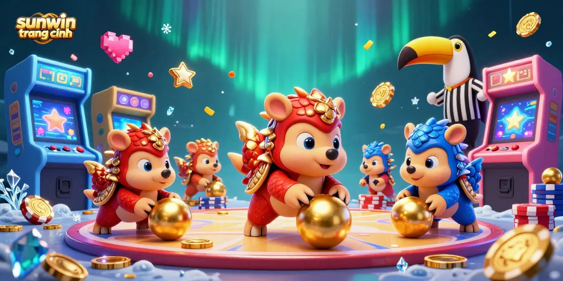 Experience exciting gameplay at sunwin trang chính with dynamic pangolin characters amidst vibrant casino elements.