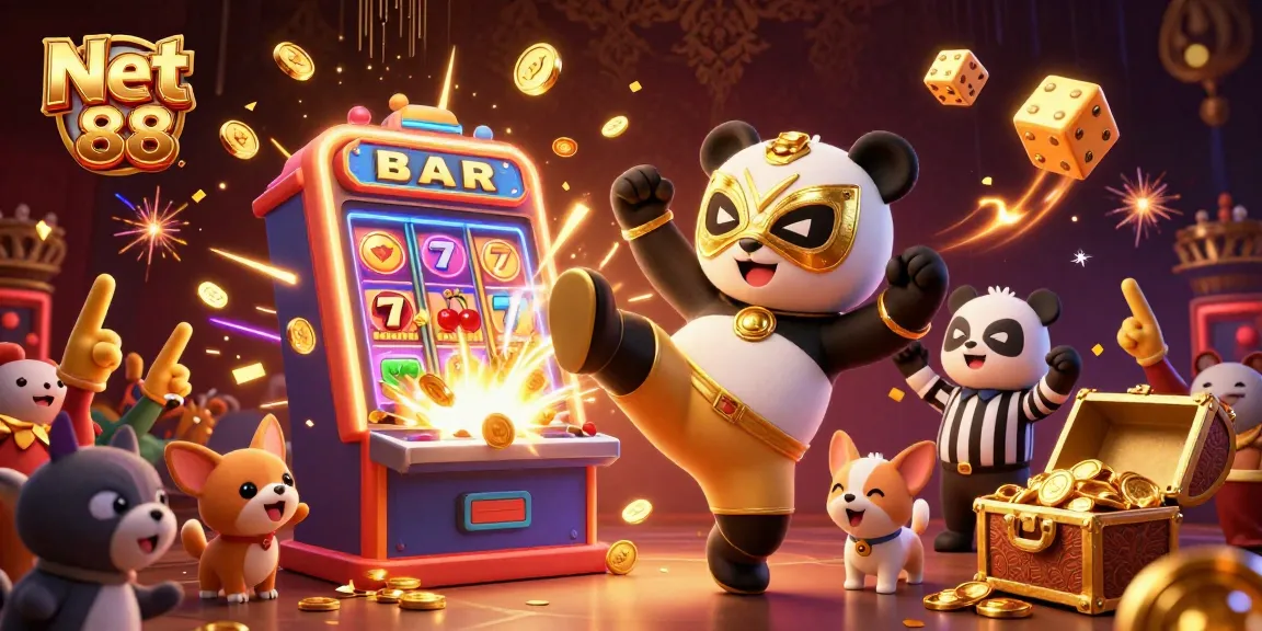 Engage in thrilling gameplay at Net 88 with lively characters and dynamic casino activities.