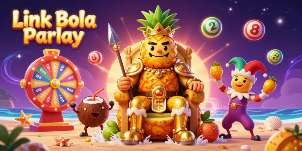 Engage with exciting Link Bola Parlay game elements in this vibrant casino scene.