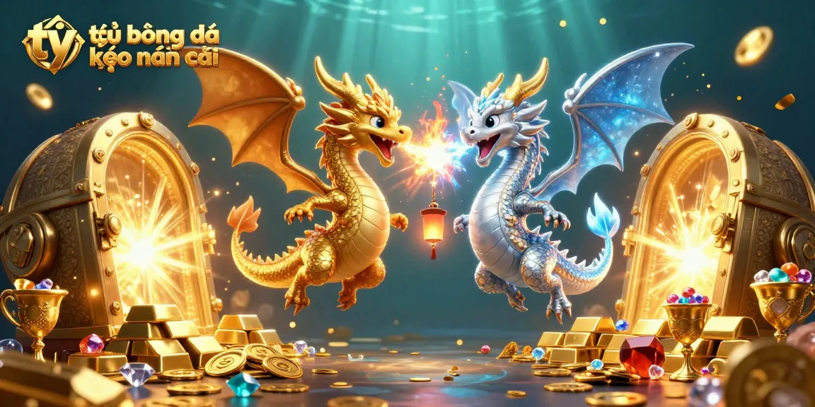 Experience the thrill of tỷ lệ bóng đá kèo nhà cái illustrated with dynamic dragons and treasure.