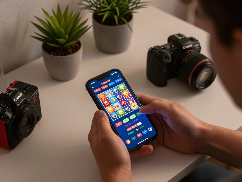 Engaging in online casino games with nhà cái 88aa on a smartphone in a cozy home setting