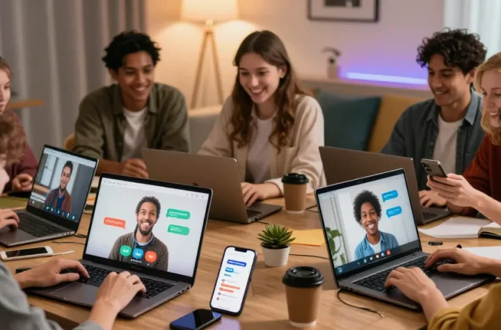 Engaging community members on ROKOK88 platform connecting through digital devices.